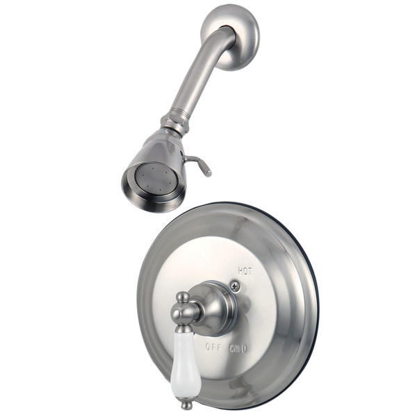 Kingston Brass Shower Faucet, Brushed Nickel, Wall Mount KB3638PLSO